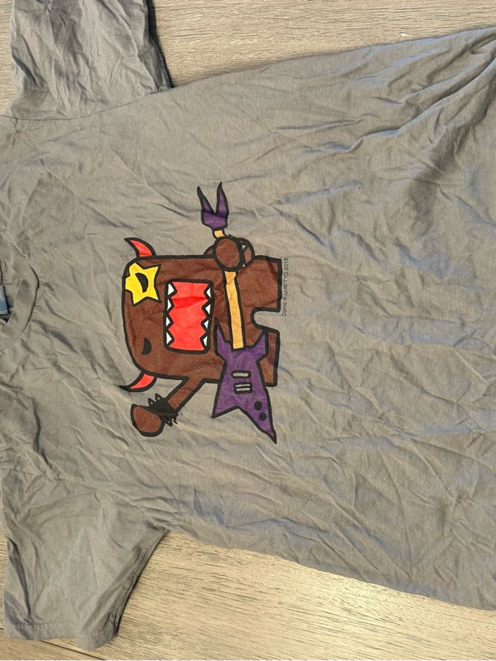 Kids Gray Short Sleeve Tee with Guitar Monster Graphic